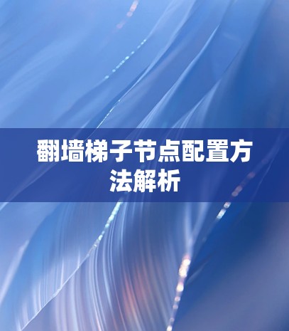 翻墙梯子节点配置方法解析