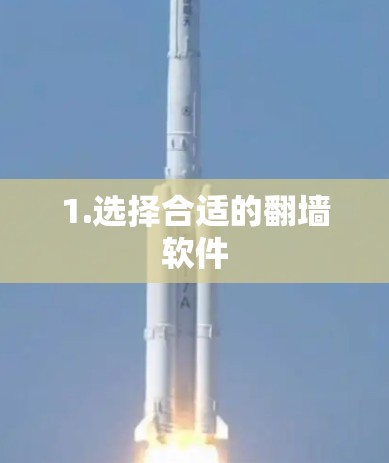 1.选择合适的翻墙软件
