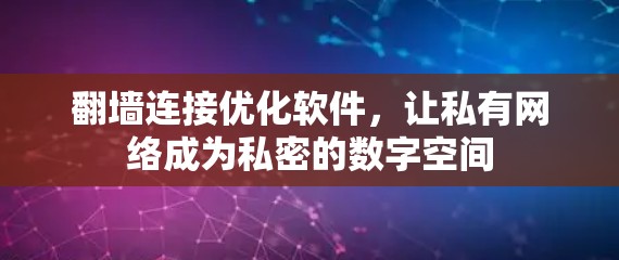 翻墙连接优化软件，让私有网络成为私密的数字空间