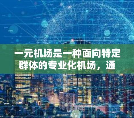 一元机场是一种面向特定群体的专业化机场，通常具有以下特点和功能