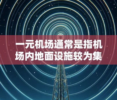一元机场通常是指机场内地面设施较为集中、管理较为规范的区域，设备种类繁多，包括以下几类