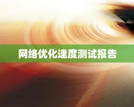 网络优化速度测试报告