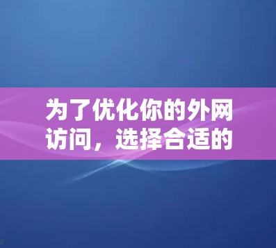 为了优化你的外网访问，选择合适的外网浏览优化软件是一个明智的决定。以下是一些推荐的软件及其功能，帮助你提升搜索结果的可见性和用户体验