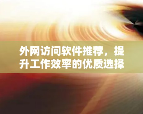 外网访问软件推荐，提升工作效率的优质选择