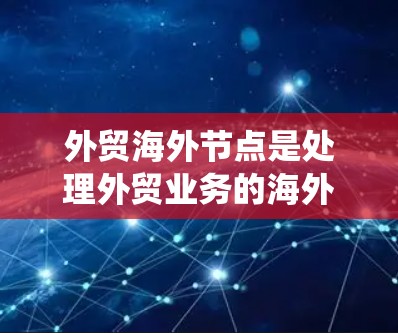 外贸海外节点是处理外贸业务的海外设施和系统，旨在连接国内企业与国际客户，确保高效、合规和安全的国际物流和贸易流程。以下是对外贸海外节点的详细分类