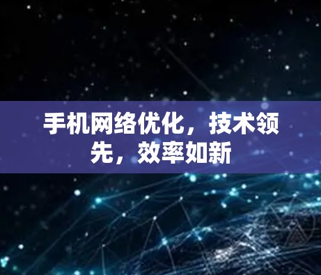 手机网络优化，技术领先，效率如新