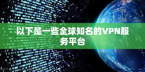 以下是一些全球知名的VPN服务平台