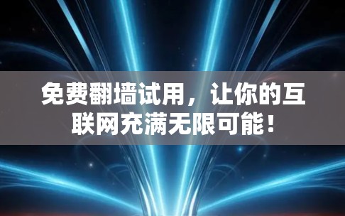 免费翻墙试用,让你的互联网充满无限可能! 免费翻墙试用,让你的互联网充满无限可能!