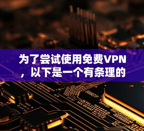 为了尝试使用免费VPN，以下是一个有条理的指南